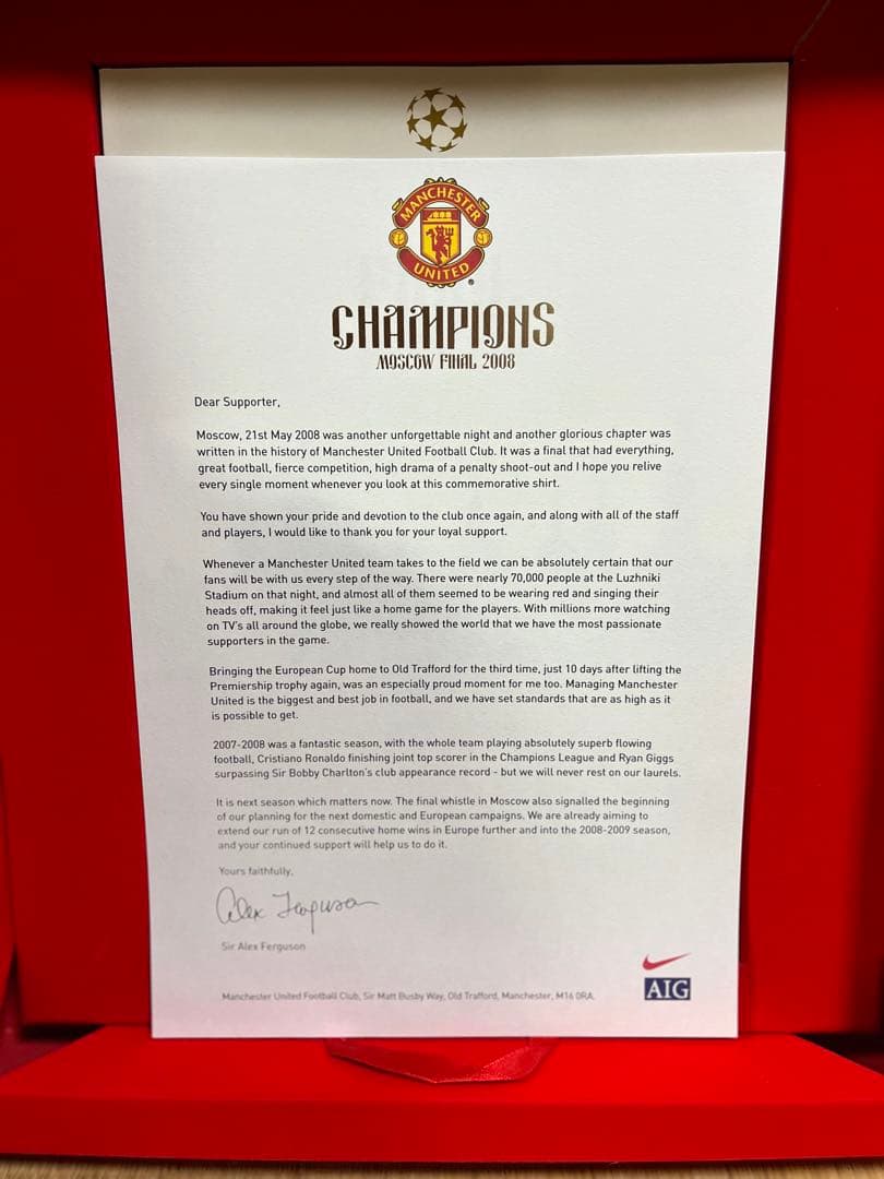 【未使用品】マンチェスターユナイテッドAIG