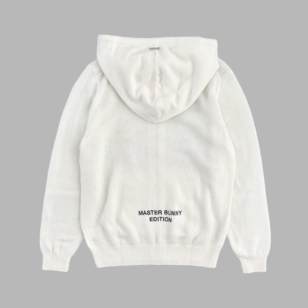 548 マスターバニー カシミヤ100% ニットパーカー メンズ 白 5 L