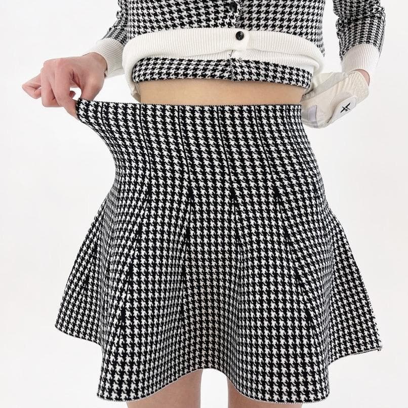 ●●大人気！千鳥セットアップ●●カーディガン/スカート2点セット・シェブロン