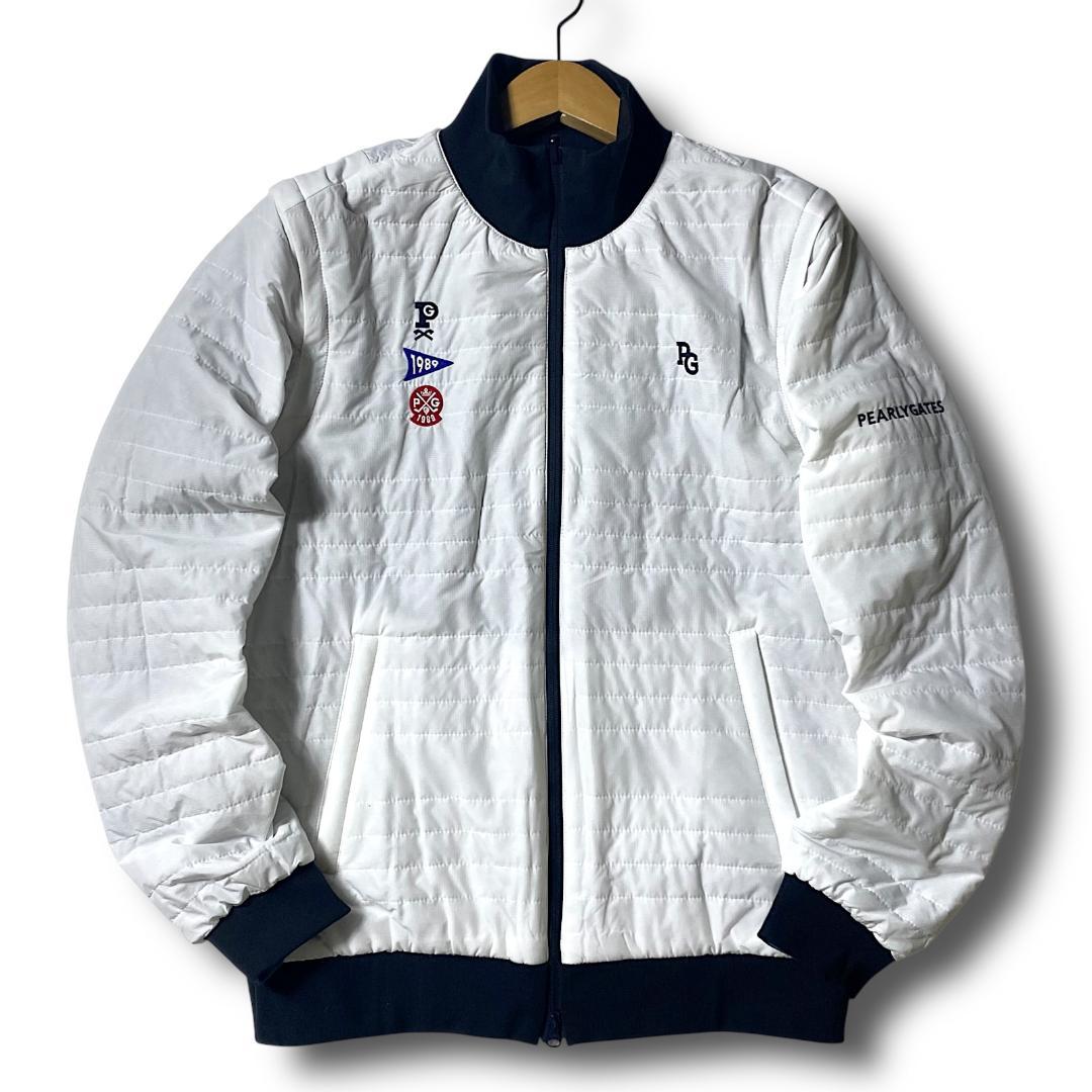 定価57200円 5 パーリーゲイツ リバーシブル ブルゾン ベスト 紺×白