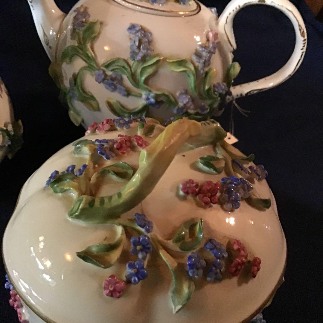 ドレスデン　テーブルウェア　アンティーク　骨董品　本物　ティーポット　西洋