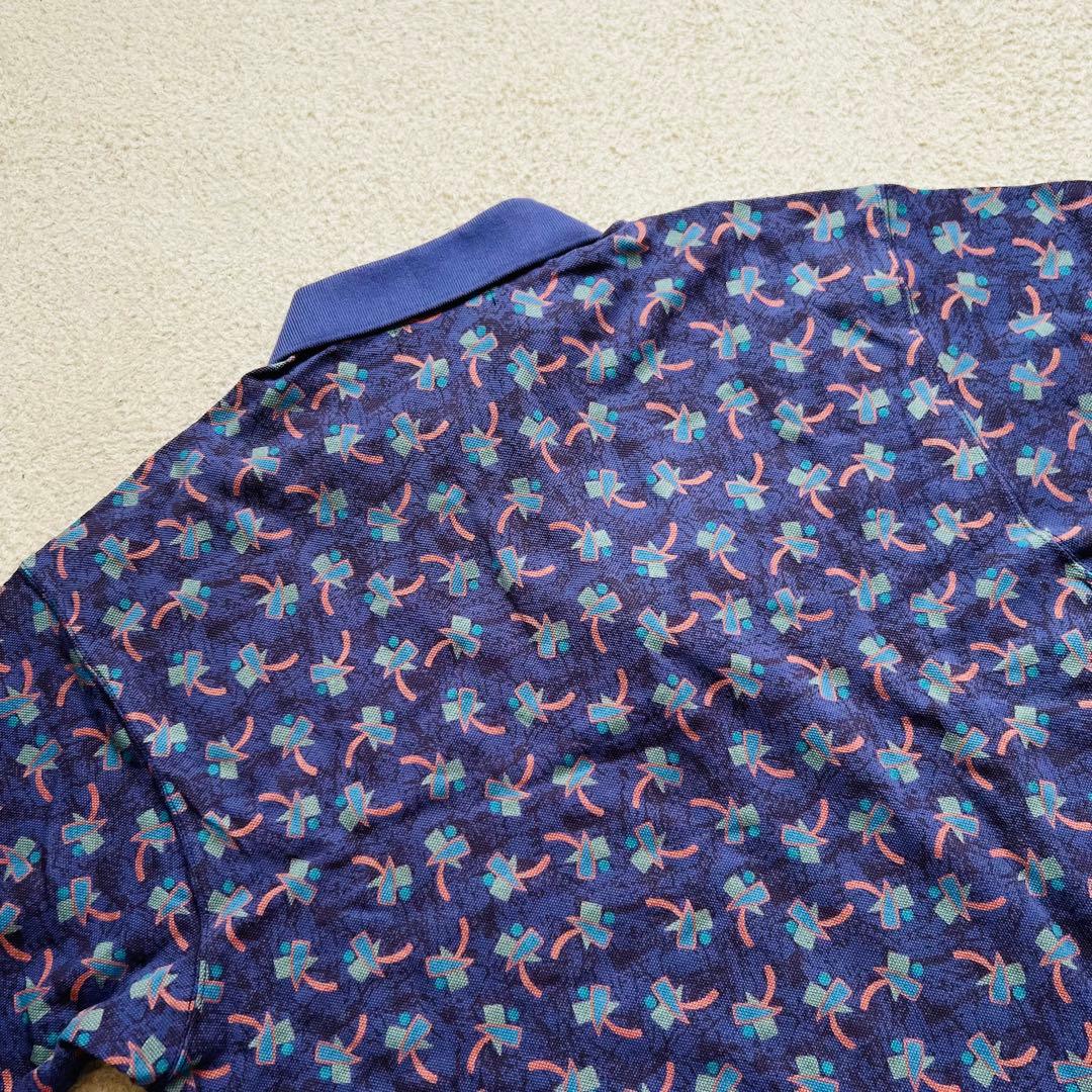 タグ付き　ヨネックス　半袖ポロシャツ　総柄　ラベンダー　L