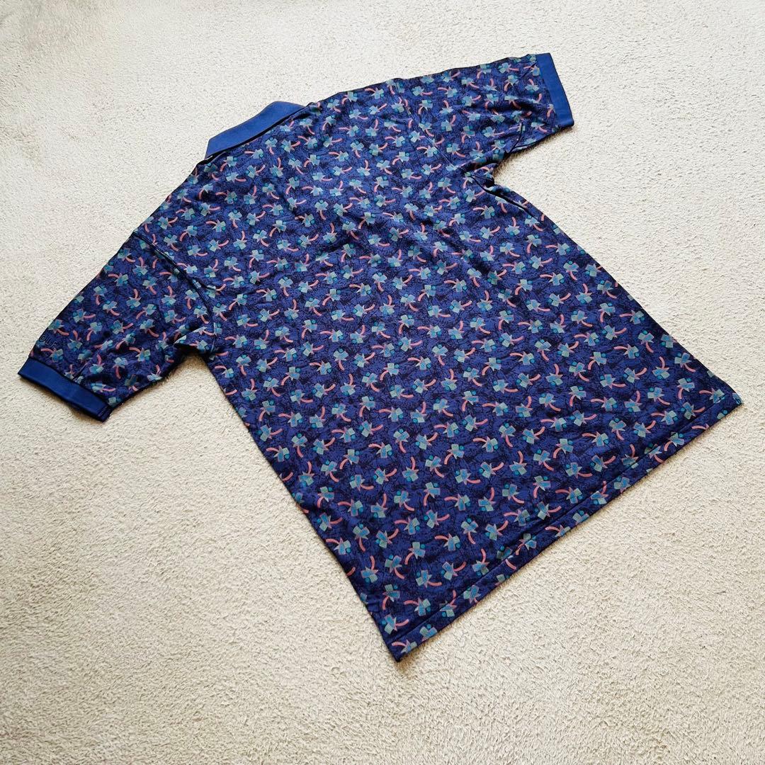 タグ付き　ヨネックス　半袖ポロシャツ　総柄　ラベンダー　L