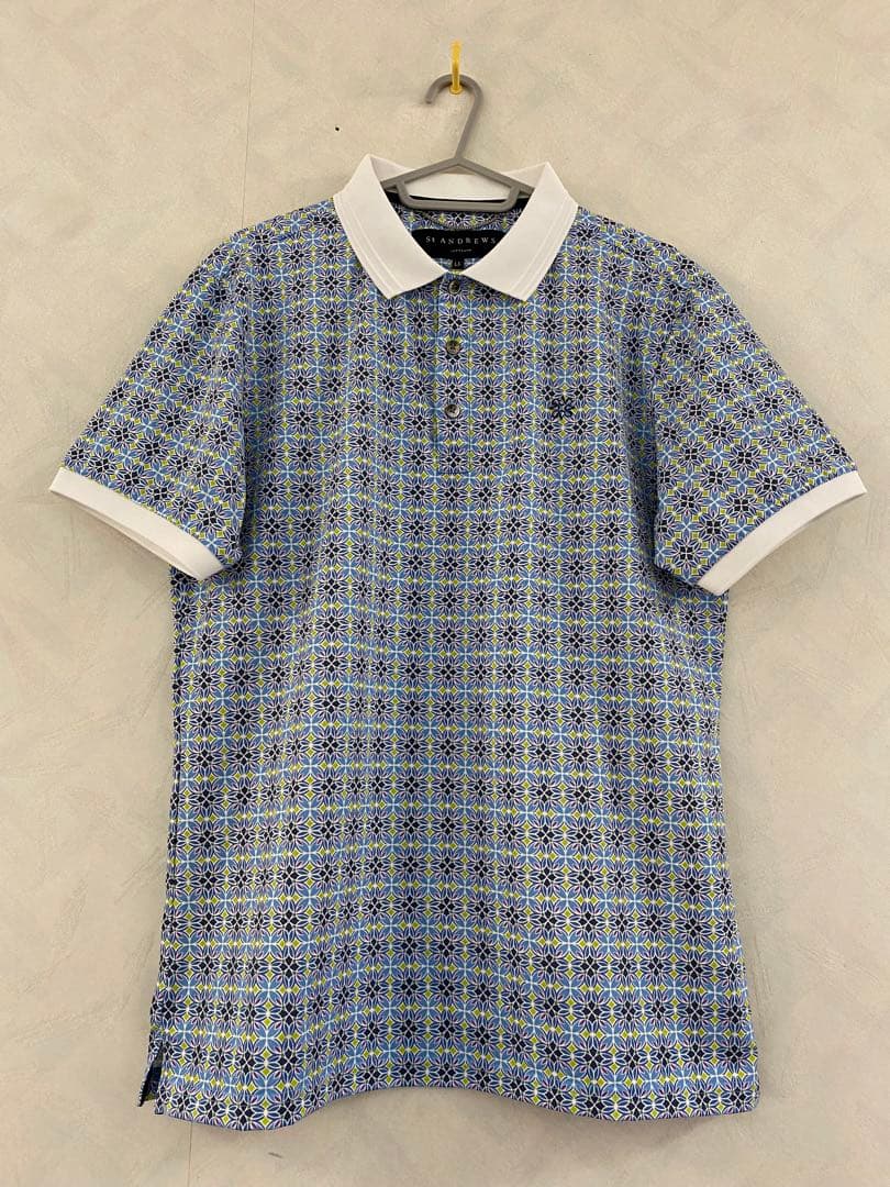 美品 St ANDREWS SCOTLAND ポロシャツ LL メンズ 総柄