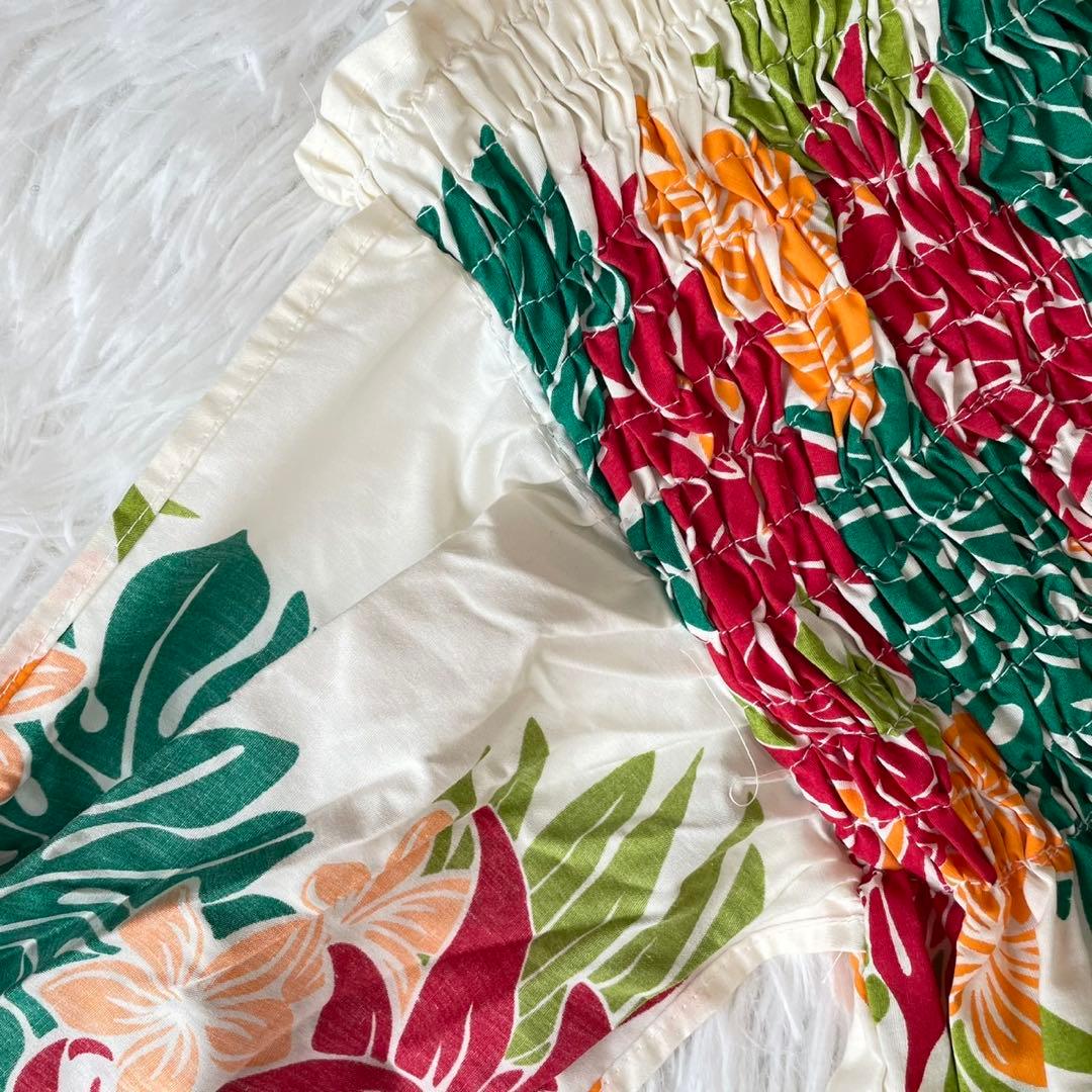 Sea Shell Pinkハワイアンワンピース　ハイビスカス花柄　リゾート