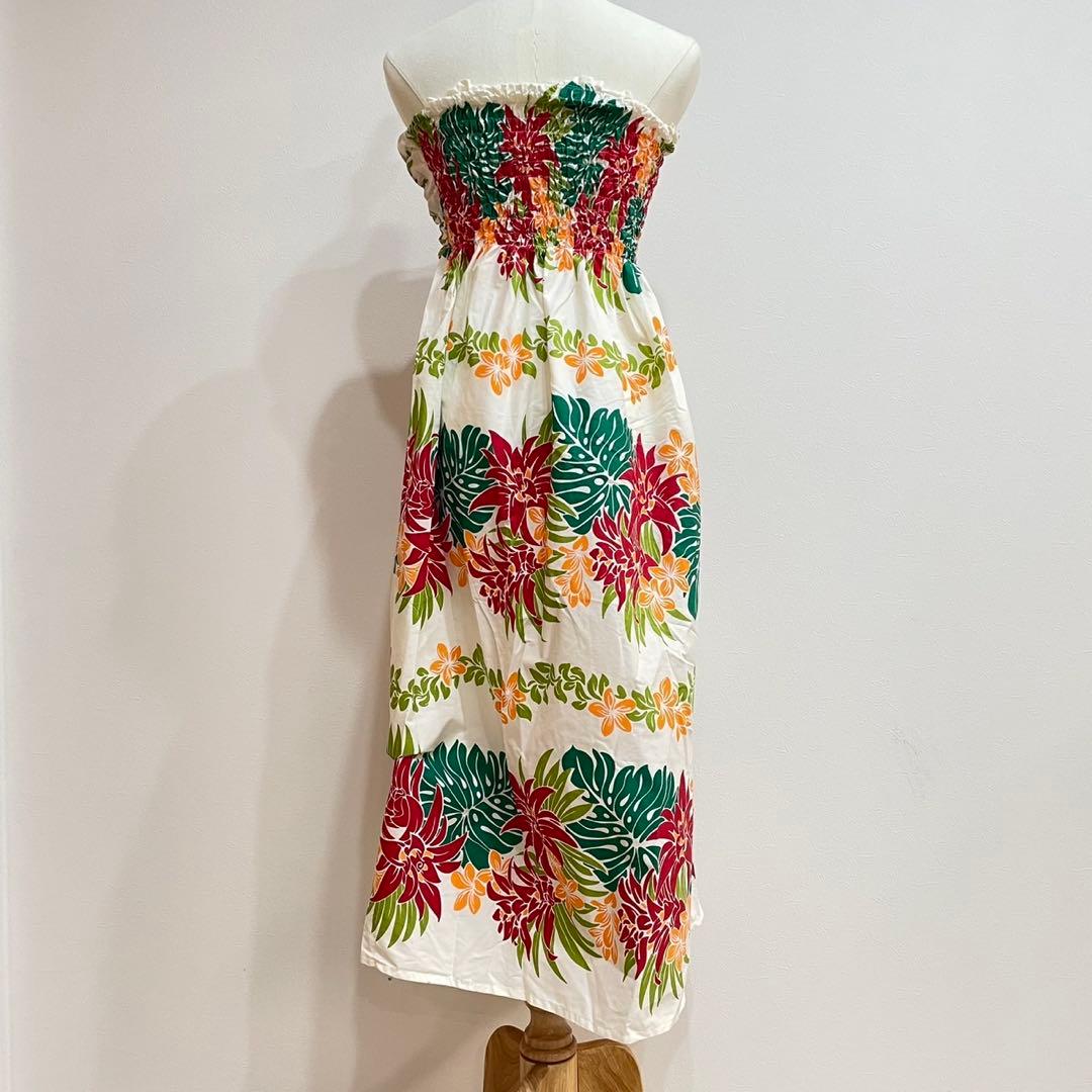 Sea Shell Pinkハワイアンワンピース　ハイビスカス花柄　リゾート