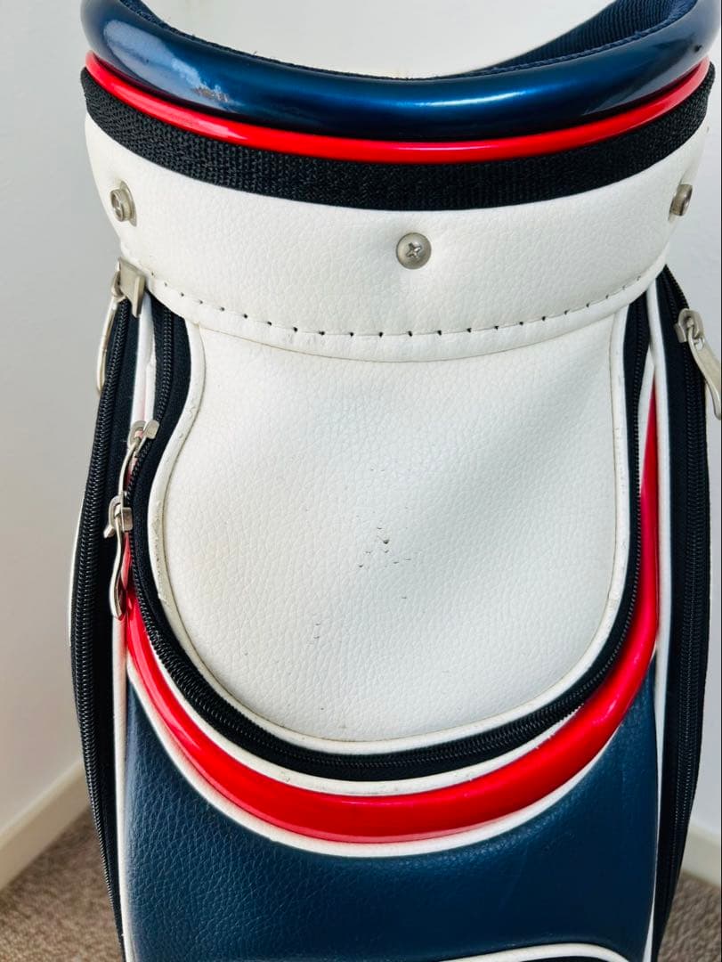 RE！【美品】adidas ☆ キャディバッグ ホワイト レッド ネイビー