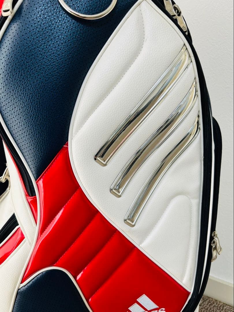 RE！【美品】adidas ☆ キャディバッグ ホワイト レッド ネイビー