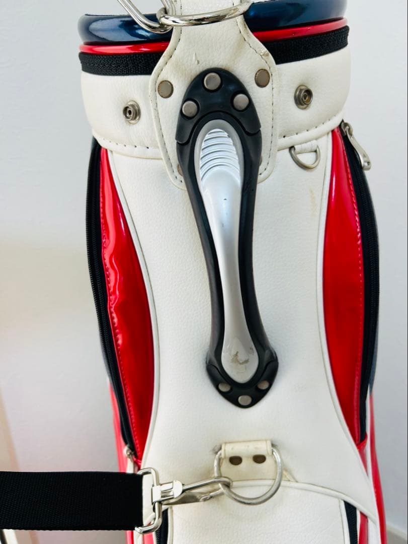 RE！【美品】adidas ☆ キャディバッグ ホワイト レッド ネイビー