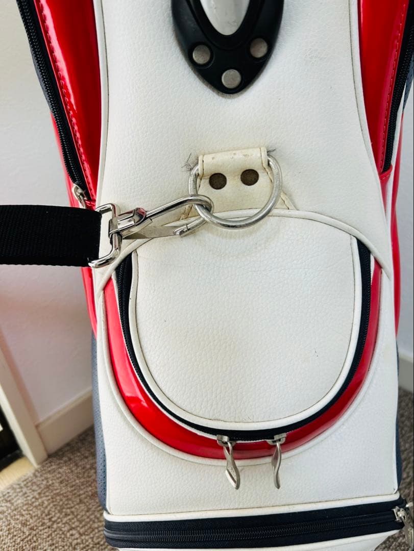 RE！【美品】adidas ☆ キャディバッグ ホワイト レッド ネイビー