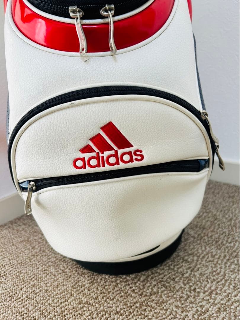 RE！【美品】adidas ☆ キャディバッグ ホワイト レッド ネイビー
