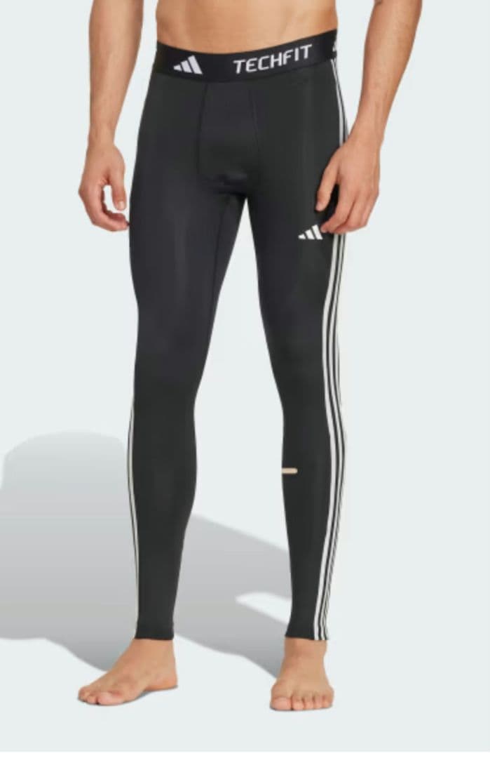 新品未使用　adidas TECHFIT タイツ 黒 3本ライン　　正規店購入