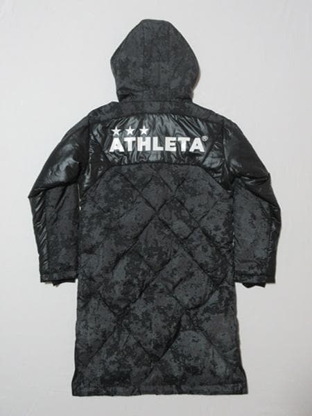 ATHLETAアスレタ迷彩カモフラージュ柄ベンチコートロングコートMフットサル