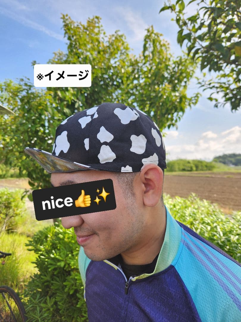 ★サイクルキャップ★【No.120】モダンな市松模様