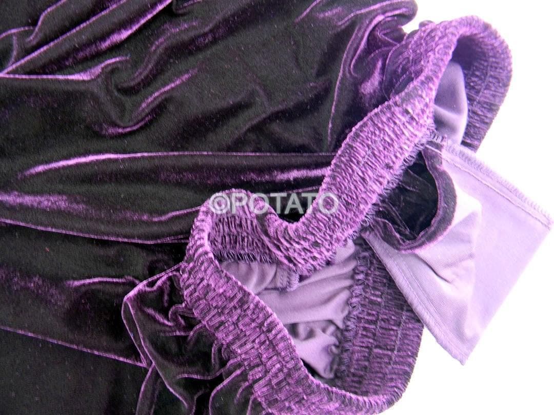 太極拳 ベロア調 太極服 上下 L サイズ 男女両用 葡萄紫【新品】