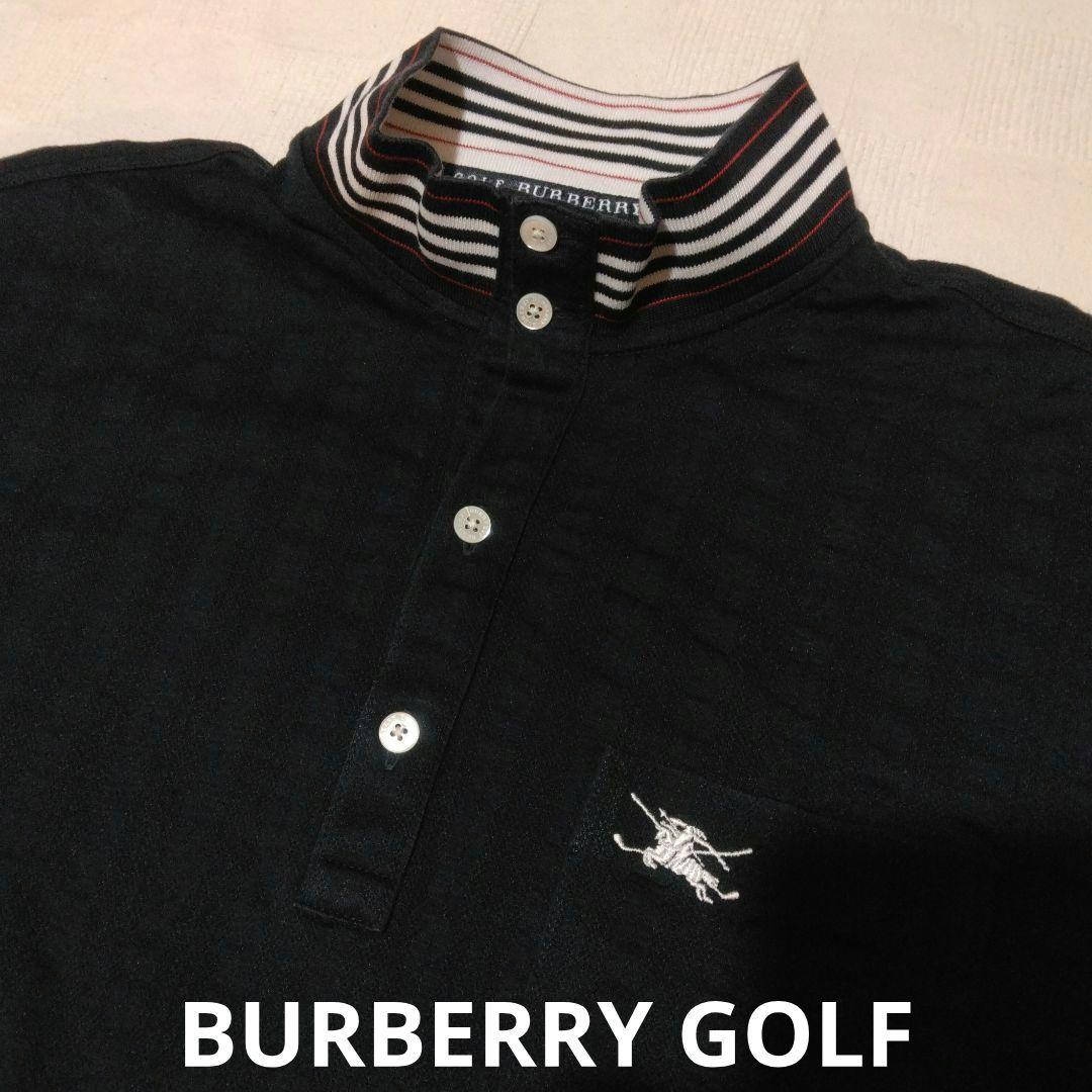 希少★BURBERRY GOLF ポロシャツ 襟ストライプ ホースロゴ L