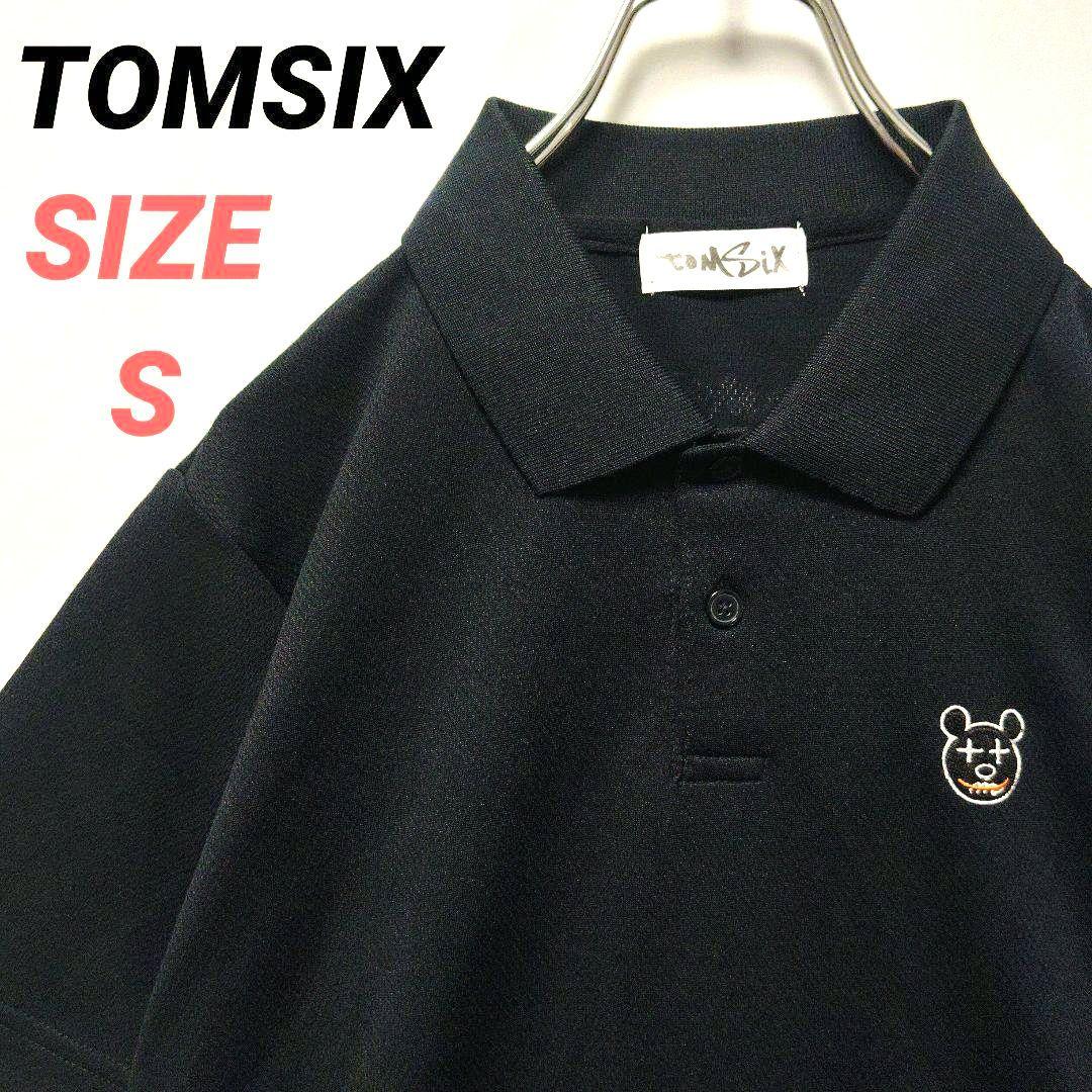 TOMSIX　トムシックス　ゴルフウェア　ポロシャツ　メンズ　刺繍ロゴ　黒　S