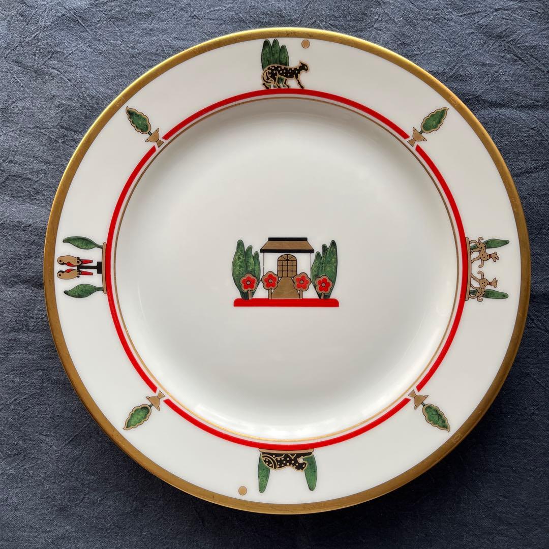 Cartier 花と家のモチーフ皿　21.5cm