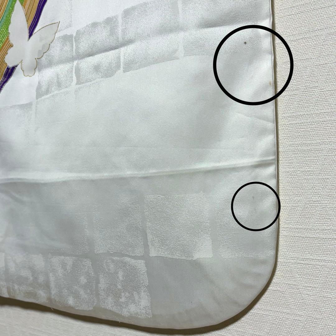 【舞台衣装】 。振袖 蝶々文様 金銀駒刺繍入り 単衣 広衿 身丈約158.5cm