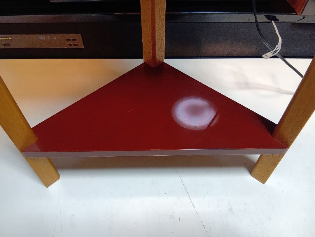 DCS CORP　和モダン　デザイナーズ　朱色　三角　サイドラック　フロアランプ