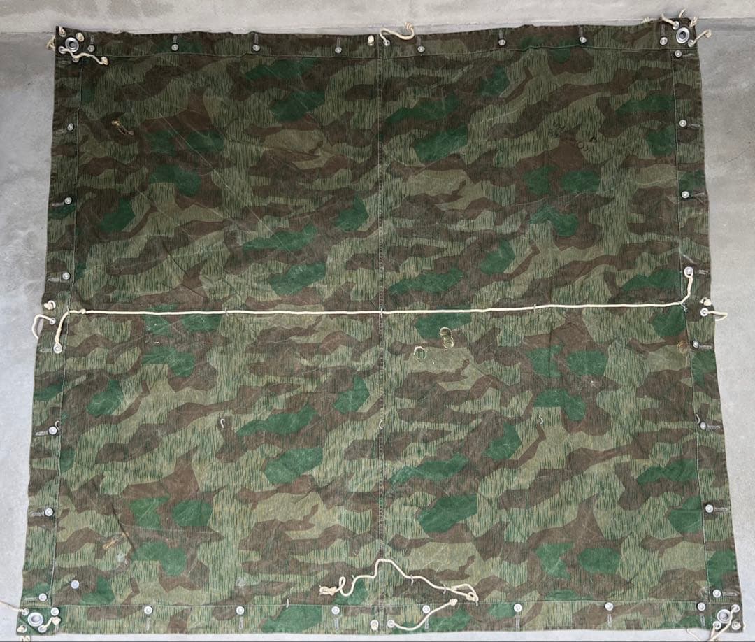 ②1942年製 スイス軍幕 スプリンターカモ ツェルトバーン ミリタリー テント
