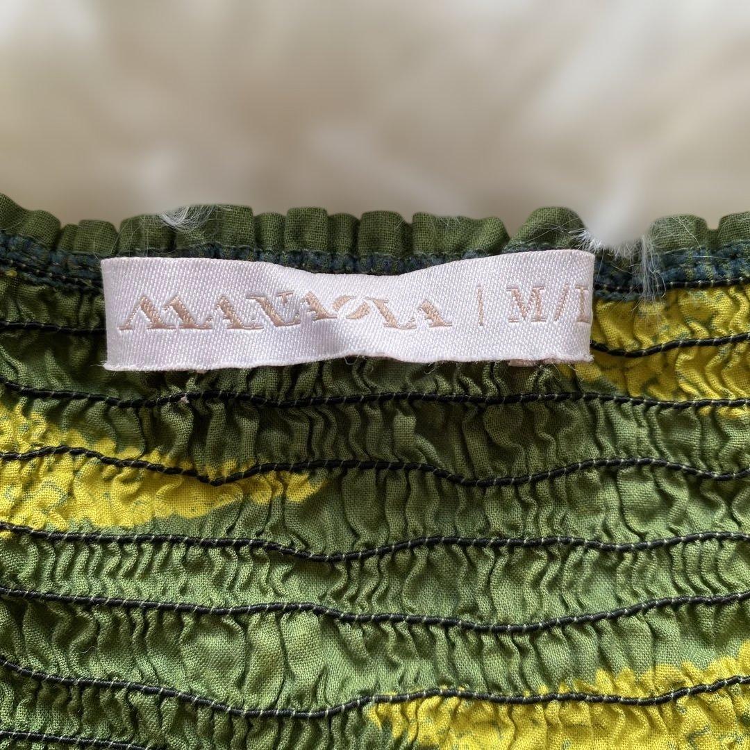 【レア】MANAOLA HAWAII フリル袖ワンピースML シャーリング