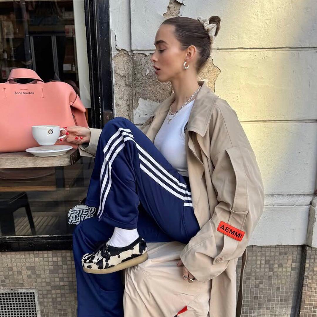 M アディダスオリジナルス ファイヤーバード トラックパンツ 紺 ジャージパンツ