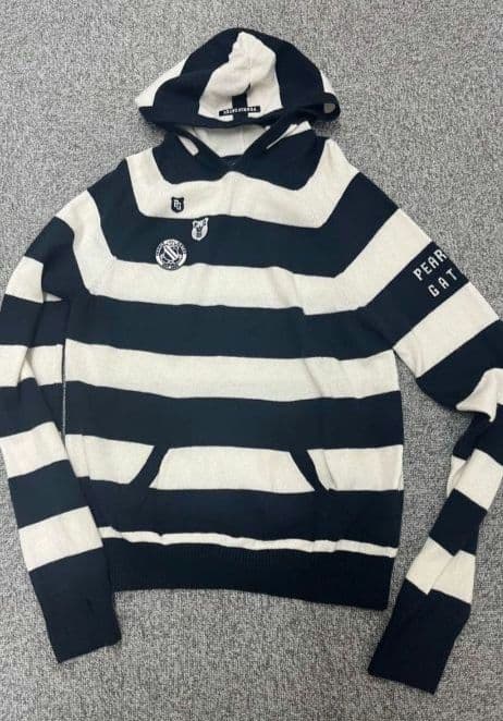 ク*ー様 PEARLY GATES フード付きセーター ネイビー・ホワイト