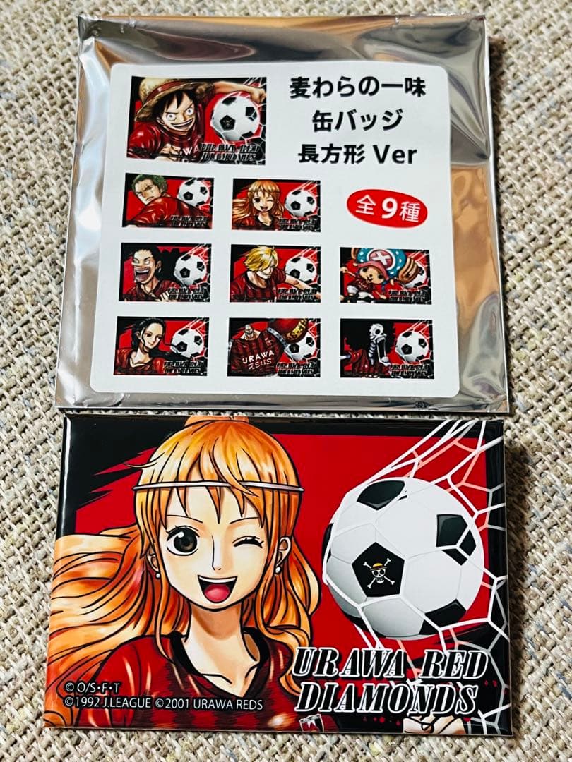 ワンピース 浦和レッズ コラボ ナミ 麦わらの一味 缶バッジ 長方形 限定