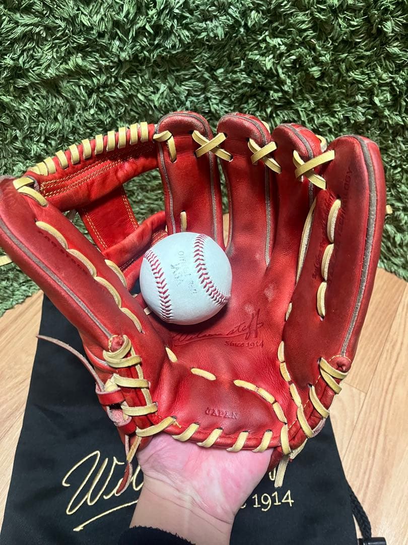 ウィルソンスタッフ デュアル 硬式内野手用87型 Eオレンジ×キャメル