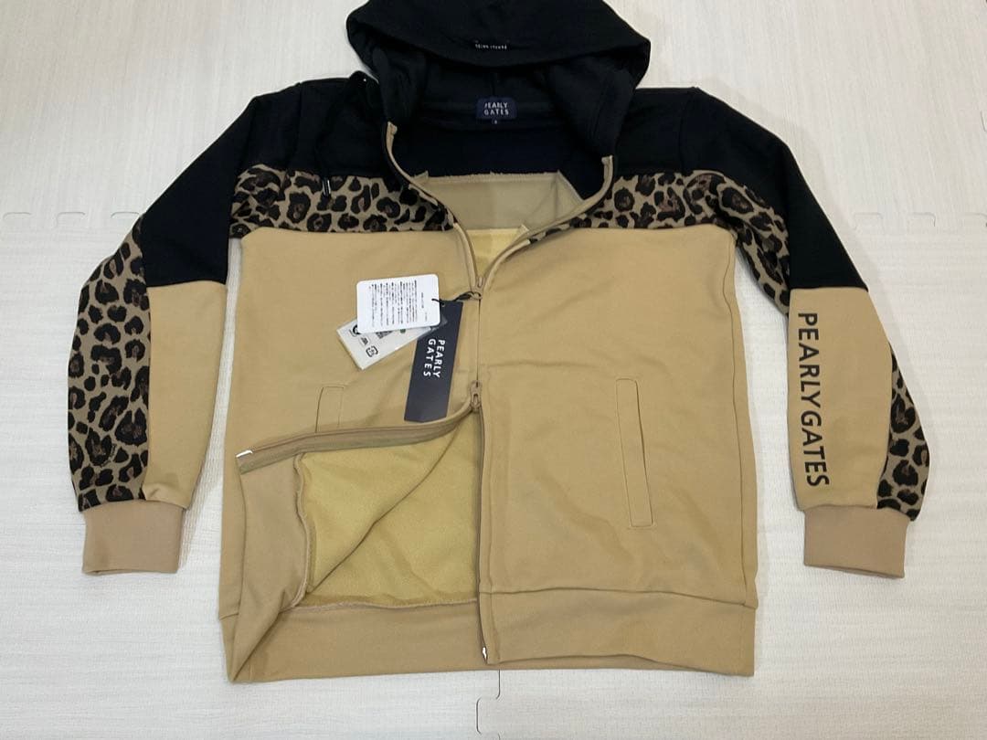 PG パーリーゲイツ テックパーカー レオパード柄 ハイスペック裏毛 日本製