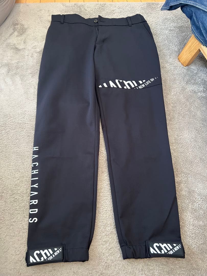 2XL 8YARDS ハチヤーズ アンクルストラップ ジョガーパンツ ブラック