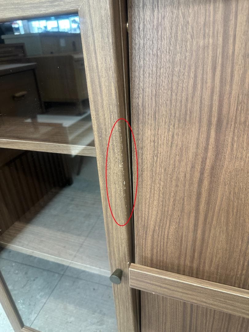 ニトリ　フラップ扉本棚　キャビネット　ビブリオGD80 MBR　ブラウン