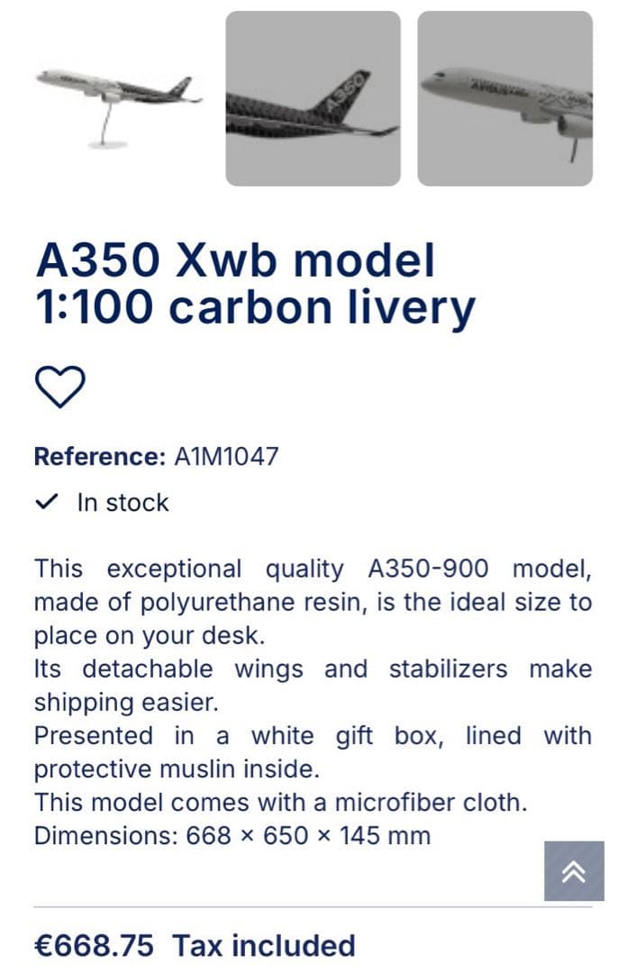 【新品未使用】PACMIN 1/100 エアバスA350XWBデスクトップモデル