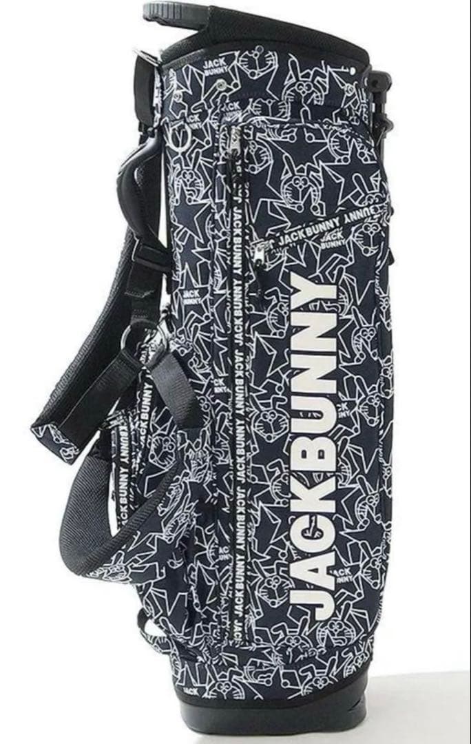 新品 ジャックバニー by パーリーゲイツ 限定 総柄 キャディバッグ ネイビー