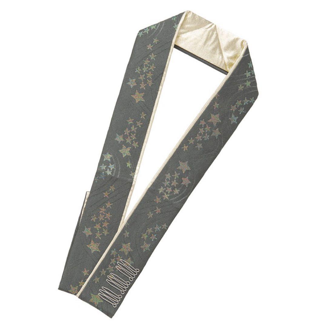 二重重ね衿 正絹 深緑