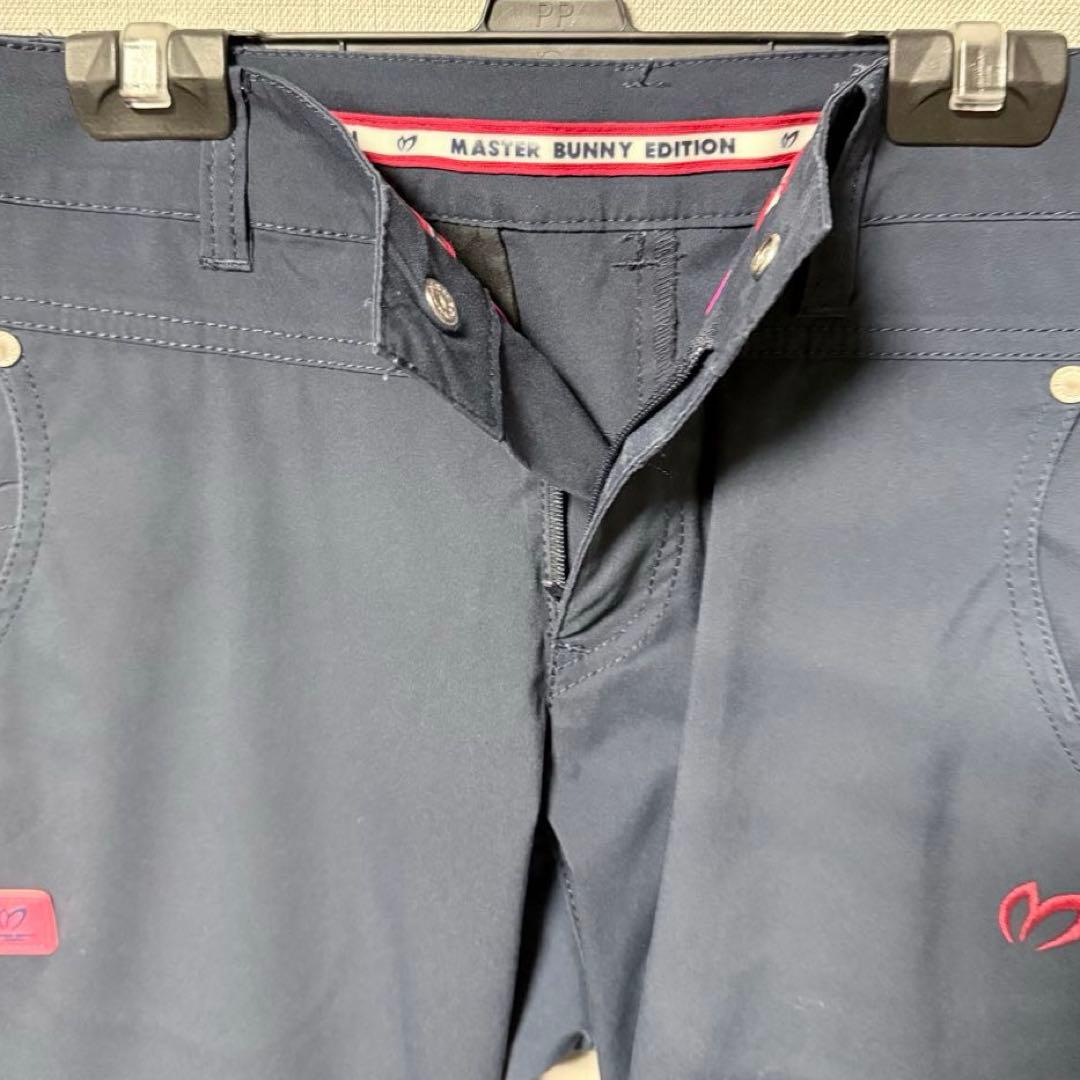 美品　マスターバニーエディション ゴルフパンツ ネイビー 0 ストレッチ