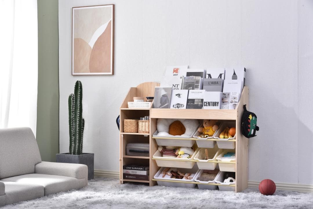 絵本棚 絵本ラック おもちゃ おもち収納 収納 天然木 引き出し 玩具箱 ラック