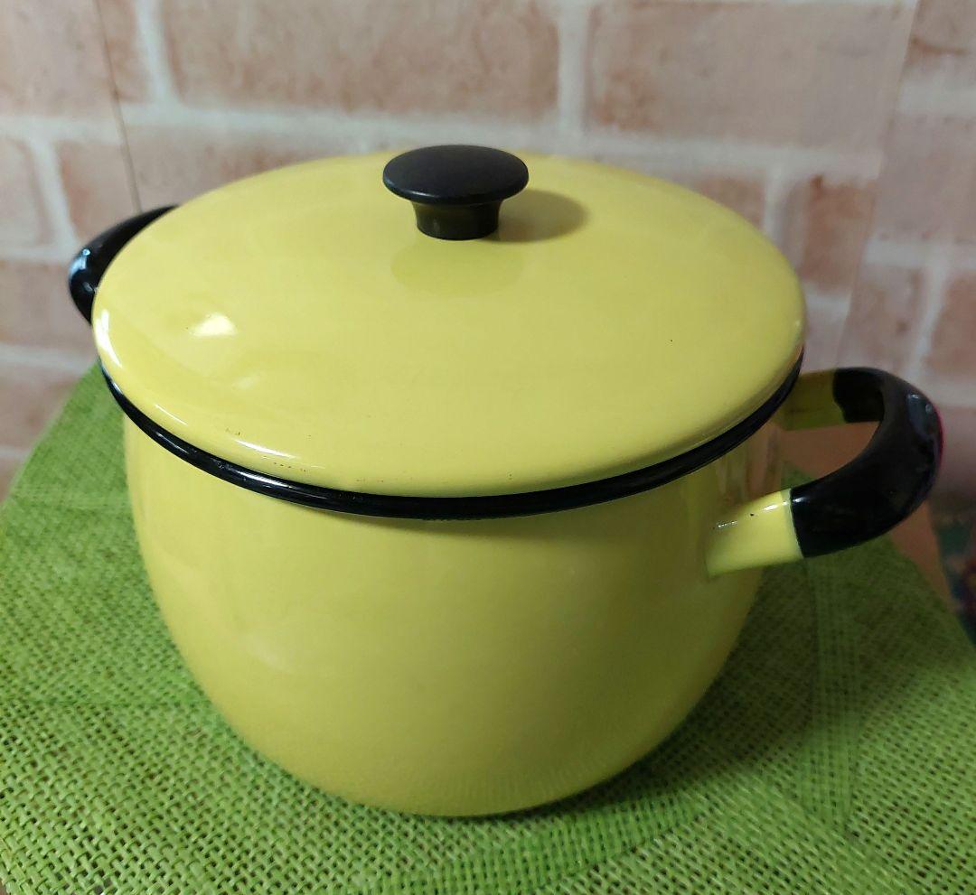 【新春セール！】ビンテージ!! 激レア!!コクムス レモンイエロー 両手鍋