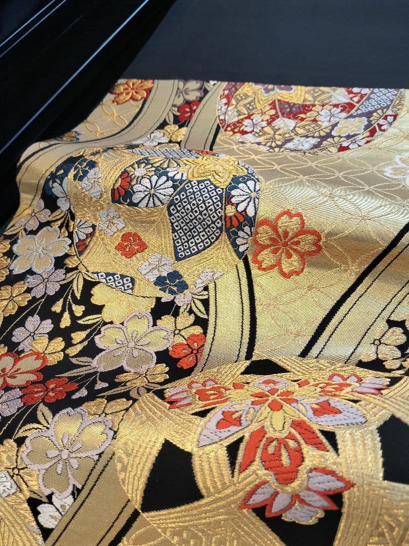 A751高級‼️ひな祭り‼️手毬‼️袋帯テーブルランナー2m19cm