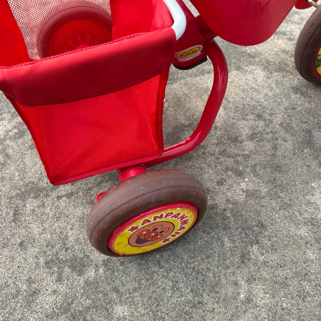 アンパンマン 三輪車 赤 手押し棒付き サンシェード付き 押し棒 子供用 キッズ