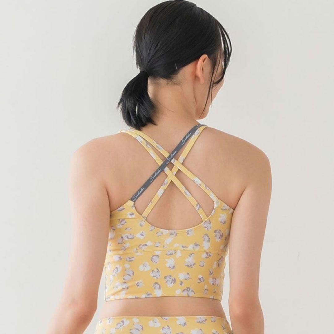 【新品】SUKALA ヨガトップス M フラワー イエロー