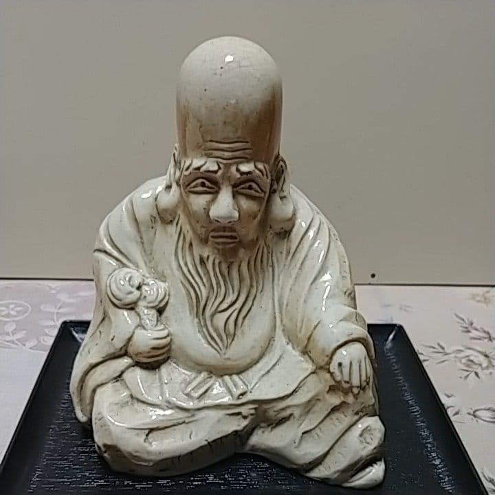 福祿寿 中国美術 高さ16cm　石彫刻　置物　古美術　骨董品
