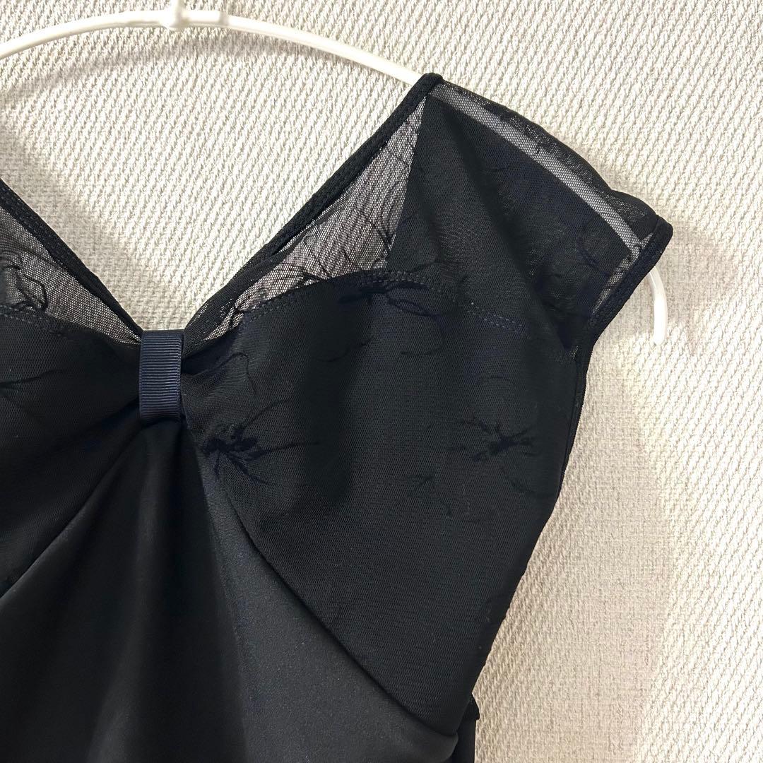 美品　シルフィーヌ　バレエレオタード　大人バレエ　40 L 日本製　リボン　黒