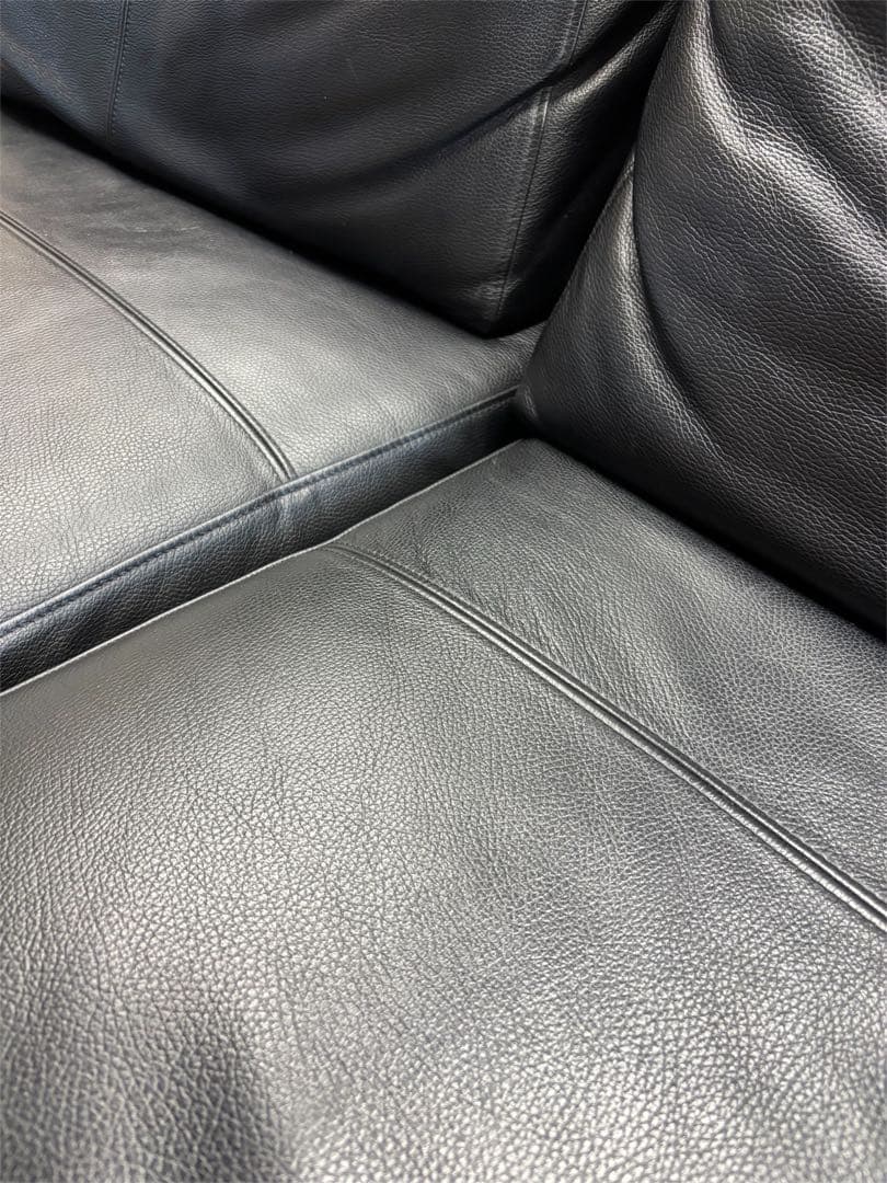 EUCAS ユーカス　ユーカス 黒　レザー　ソファ　2人　3人用