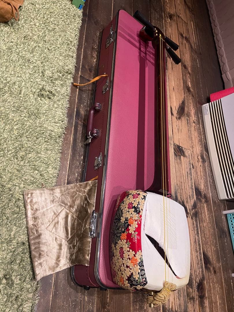 フルオーダー　津軽三味線　紅木金細　子持綾杉胴　セット