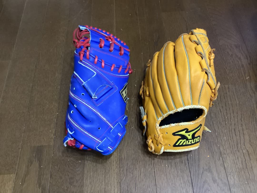 Mizuno 野球グローブ 青とオレンジ