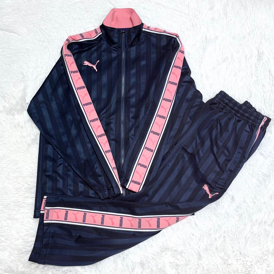 【にゃむ】PUMA ジャージ　上下セット　ロゴ　ピンク　ネイビー