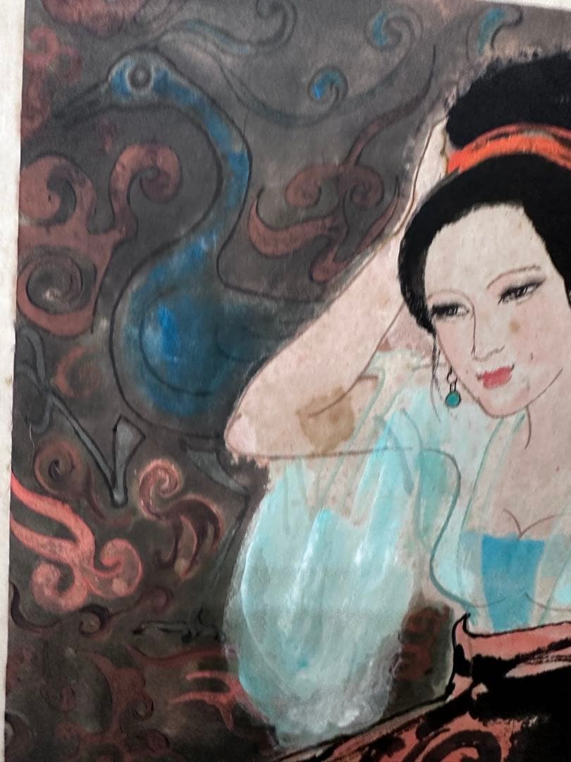 中国絵　美人画　漢時代の美人 美術　古美術