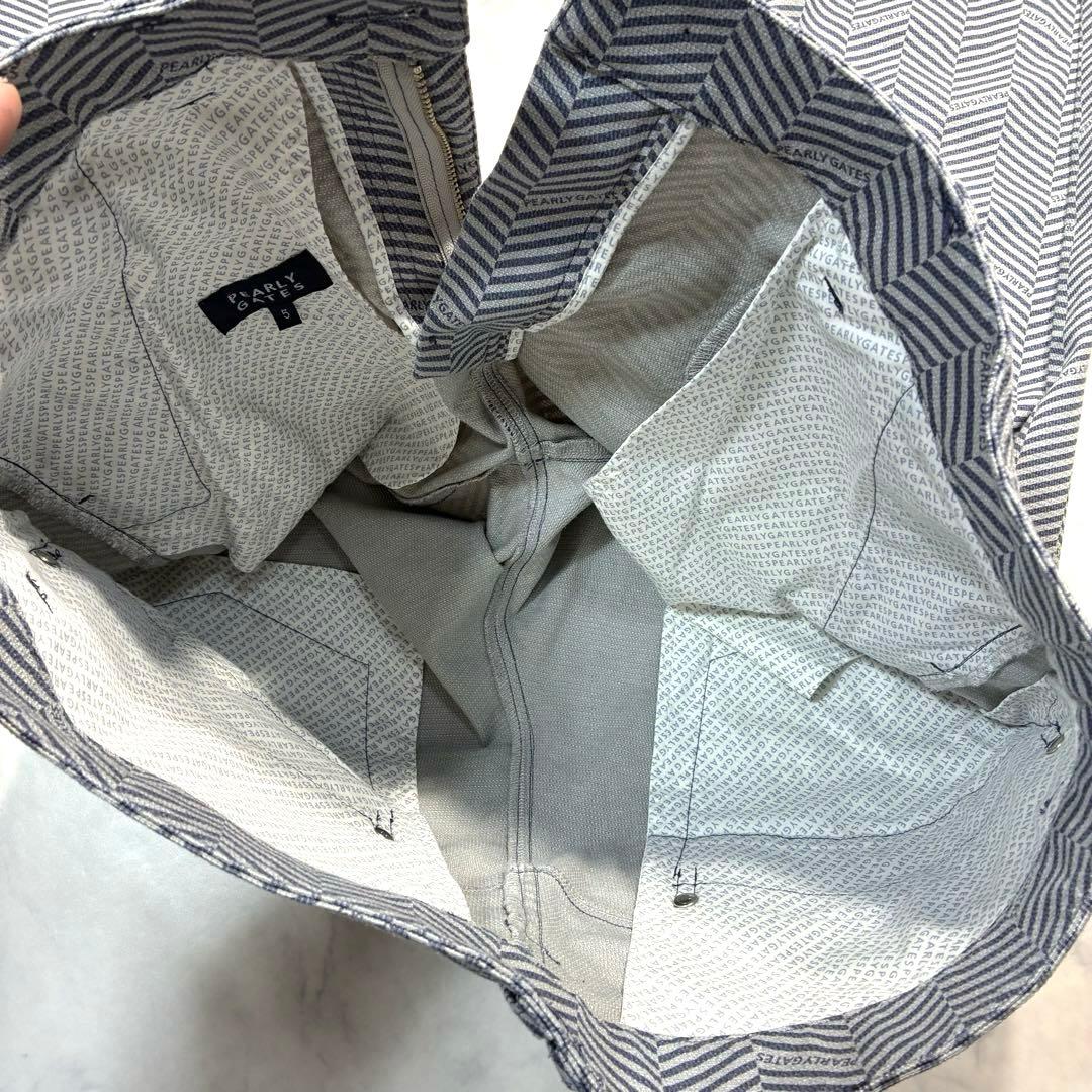 パーリーゲイツ ゴルフパンツ ヘリンボーン柄 ロゴ 総柄 グレー系 (5) L